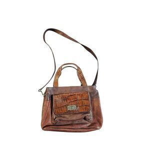 Fossil Brown Leather Crossbody Bag with Vintage Appeal